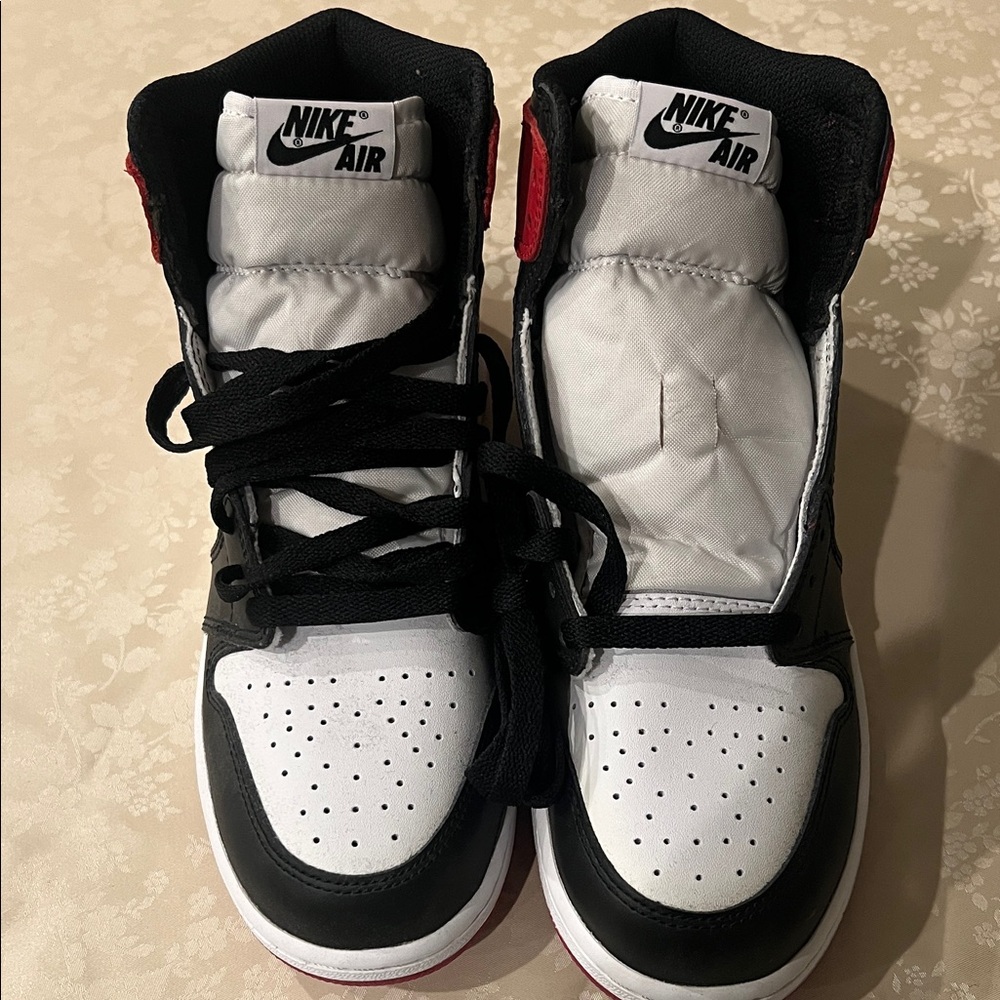 Nike High-Top Sneakers in White, Black & Red